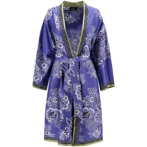 Etro, Blouses & Shirts, Dames, Blauw, M, Iconische Zijden Kimono