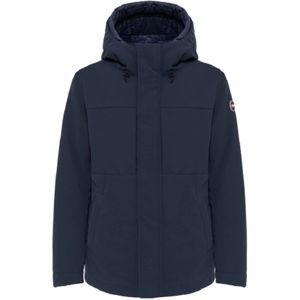 Colmar, Jassen, Heren, Blauw, L, Polyester, Blauwe Extra Slim Hooded Winterjas