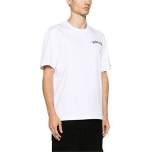 Versace, Tops, Heren, Wit, L, Witte T-shirts Polos voor Heren