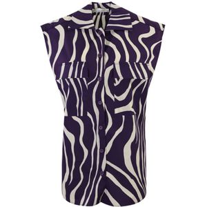 Liviana Conti, Blouses & Shirts, Dames, Veelkleurig, S, Katoen, Dames katoenen shirt met dierenprint
