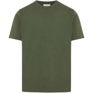 Boglioli, Tops, Heren, Groen, L, Katoen, Italiaans katoenen T-shirt