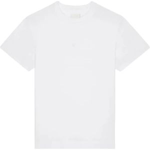 Givenchy, Slim Fit T-Shirt van Katoen Wit, Heren, Maat:XL