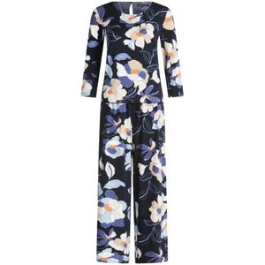 Betty Barclay, Jumpsuits & Playsuits, Dames, Blauw, XL, Polyester, Trendy Jumpsuit met 3/4 Mouwen