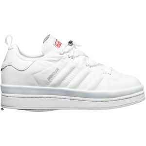 Moncler, Schoenen, Dames, Wit, 38 EU, Gewatteerde Campus Low Top Sneakers