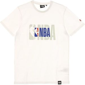 New Era, Sport, Heren, Wit, S, NBA Logo Wit Tee Shirt