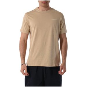 Armani Exchange, Tops, Heren, Beige, L, Katoen, Katoenen T-shirt met borstlogo