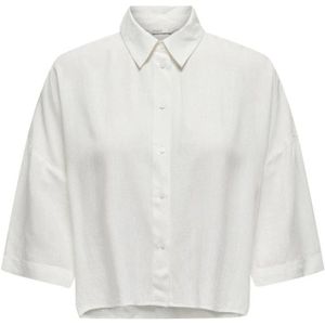 Only, Blouses & Shirts, Dames, Wit, L, Onlastrid Life Crop Shirt