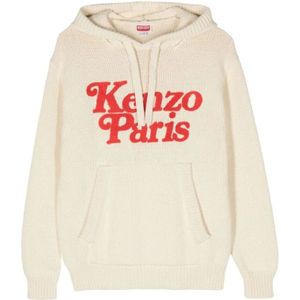 Kenzo, Gebreide trui met capuchon Beige, Dames, Maat:2XS