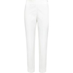 Maliparmi, Broeken, Dames, Wit, XS, Katoen, Slim-Fit Poplin Stretch Broek