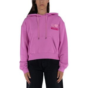 Moschino, Sweatshirts & Hoodies, Dames, Roze, M, Katoen, Logo Sweatshirt