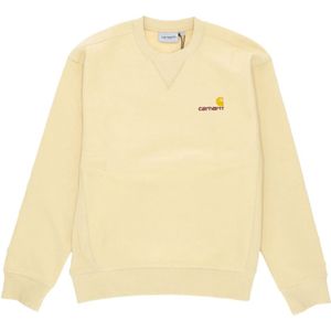 Carhartt Wip, Sweatshirts & Hoodies, Heren, Beige, S, Katoen, Amerikaans Script Sweatshirt