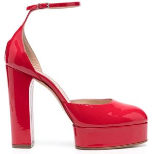 Casadei, Rode platformpumps met gespsluiting Rood, Dames, Maat:36 EU