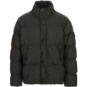 Stone Island, Jassen, Heren, Grijs, S, Nylon, Grijze Lichtgewicht Nylon Blouson Jas