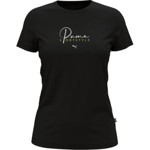 Puma, Tops, Dames, Zwart, M, Zwarte T-shirt en Polo Collectie
