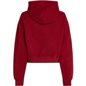 Tommy Jeans, Sweatshirts & Hoodies, Dames, Rood, L, Katoen, Rode Varsity Hoodie Sweatshirt