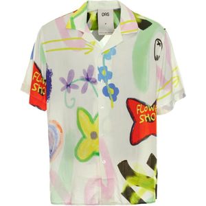 Oas, Overhemden, Heren, Veelkleurig, XL, Relaxed Fit Flower Shop Viscose Shirt