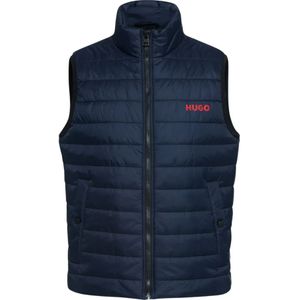 Hugo Boss, Jassen, Heren, Blauw, M, Polyester, Donkerblauwe Gewatteerde Jas