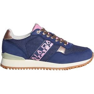 Napapijri, Schoenen, Dames, Blauw, 36 EU, Blauwe Technische Stoffen Sneaker Astra