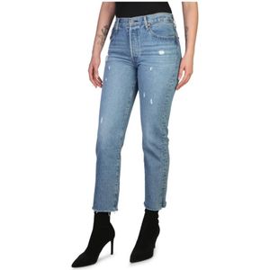 Levi's, Jeans, Dames, Blauw, W26, Katoen, Jeans met knoopsluiting en regular fit