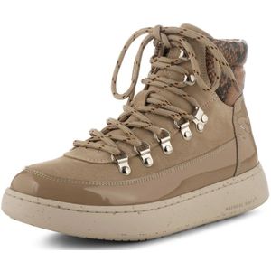 Woden, Schoenen, Dames, Beige, 42 EU, Leer, Slange Patent Leren Laars