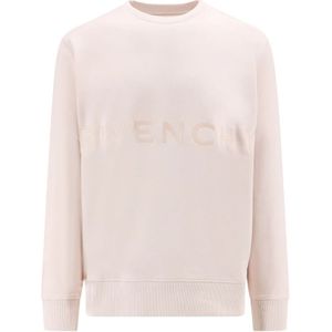 Givenchy, Roze Ribgebreide Sweatshirt Roze, Heren, Maat:M