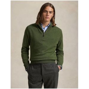 Polo Ralph Lauren, Truien, Heren, Groen, S, Wol, Merino Wol Half-Zip Trui