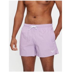 Emporio Armani, Badkleding, Heren, Paars, 2Xl, Geborduurde logo zwemshorts - Roze