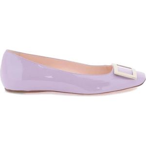 Roger Vivier, Patentleren Trompette Ballerina Flats Paars, Dames, Maat:37 EU