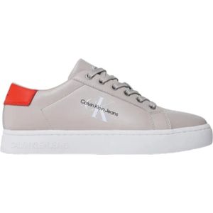 Calvin Klein, Stijlvolle Sneakers voor Mannen en Vrouwen Beige, Heren, Maat:41 EU