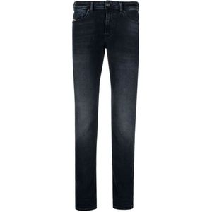 Diesel, Jeans, Heren, Blauw, W31, Katoen, Donkerblauwe Skinny Jeans met Lage Taille