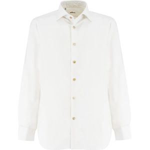 Kiton, Witte Katoenen Overhemd voor Formele en Casual Gelegenheden Wit, Heren, Maat:3XL