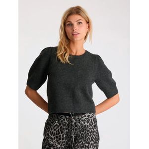 Neo Noir, Truien, Dames, Grijs, XS, Wol, Bow Knit Tee - Antraciet