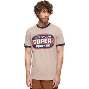 Superdry, Tops, Heren, Roze, L, Ringer Workwear Graphic T-shirt