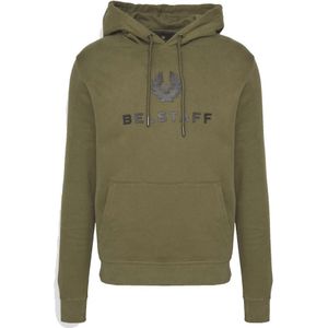 Belstaff, Signature Sweatshirt Hoodie in True Olive-S Groen, Heren, Maat:S