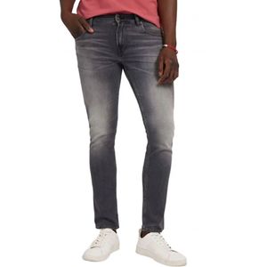 Guess, Jeans, Heren, Grijs, W31, Katoen, Nieuwe Miami Slim Jeans met Leren Patch