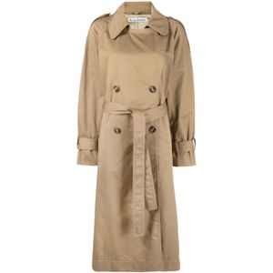 Acne Studios, Mantels, Dames, Beige, M, Katoen, Klassieke Beige Trenchcoat