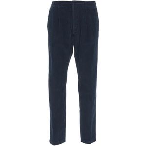 Cruna, Broeken, Heren, Blauw, S, Katoen, Blauwe Slim-Fit Katoenen Broek Aw 24