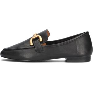 Bibi Lou, Schoenen, Dames, Zwart, 37 EU, Leer, Zwarte Loafer met Gouden Detail