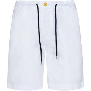 Vilebrequin, Korte broeken, Heren, Wit, W28, Katoen, Witte Casual Shorts met Elastische Tailleband