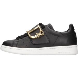 Dsquared2, Schoenen, Dames, Zwart, 36 1/2 EU, Leer, Sneakers Zwart