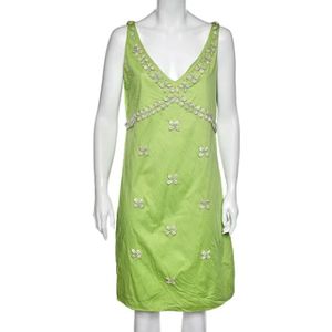 Moschino Pre-Owned, Pre-owned Cotton dresses Groen, Dames, Maat:L