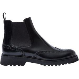 Scarosso, Schoenen, Dames, Zwart, 39 EU, Leer, Handgemaakte Chelsea Boots met Vibram-zool