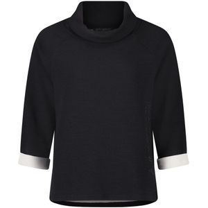 Betty Barclay, Sweatshirts & Hoodies, Dames, Zwart, S, Trendy Turtleneck Sweatshirt met Glitter