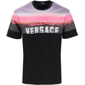 Versace, Tops, Heren, Zwart, S, Katoen, Stijlvolle Sweatshirt voor Casual Dragen