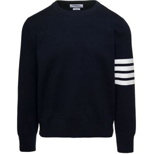Thom Browne, Sweatshirts & Hoodies, Heren, Blauw, L, Katoen, Sweatshirt