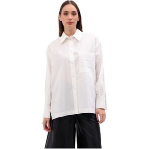 Beatrice .b, Blouses & Shirts, Dames, Wit, M, Katoen, Witte Katoenmix Borstzak Overhemd