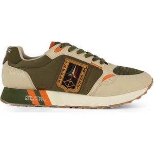 Aeronautica Militare, Hardloopschoenen van Technische Stof en Ecosuede Groen, Heren, Maat:40 EU