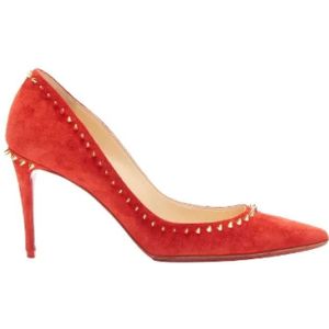 Christian Louboutin Pre-owned, Pre-owned Suede heels Rood, Dames, Maat:37 EU