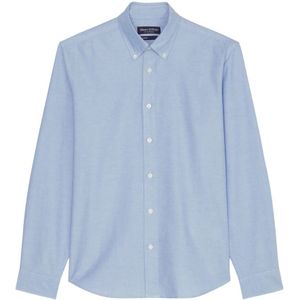 Marc O'Polo, Overhemden, Heren, Blauw, XS, Katoen, Oxford overhemd regular