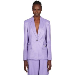 JW Anderson, Single Breasted Blazer met Hangslotband Paars, Dames, Maat:XS